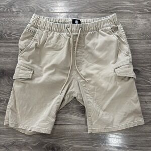 Element Cargo Shorts Mens S Beige Elastic Waist Drawstring Skate Fit Y2K Utility